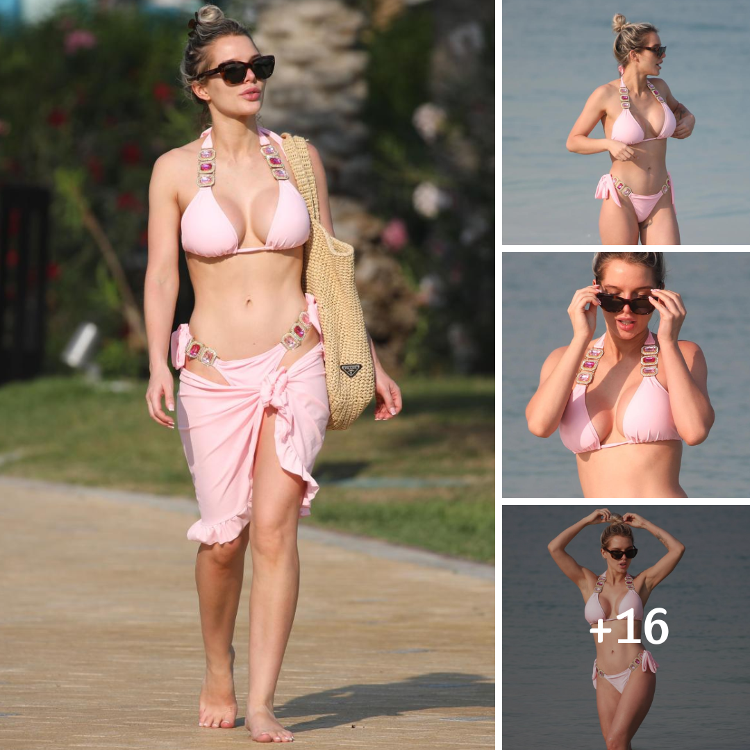 Helen Flanagan just put her newly enhanced assets on full display in a chic bikini.