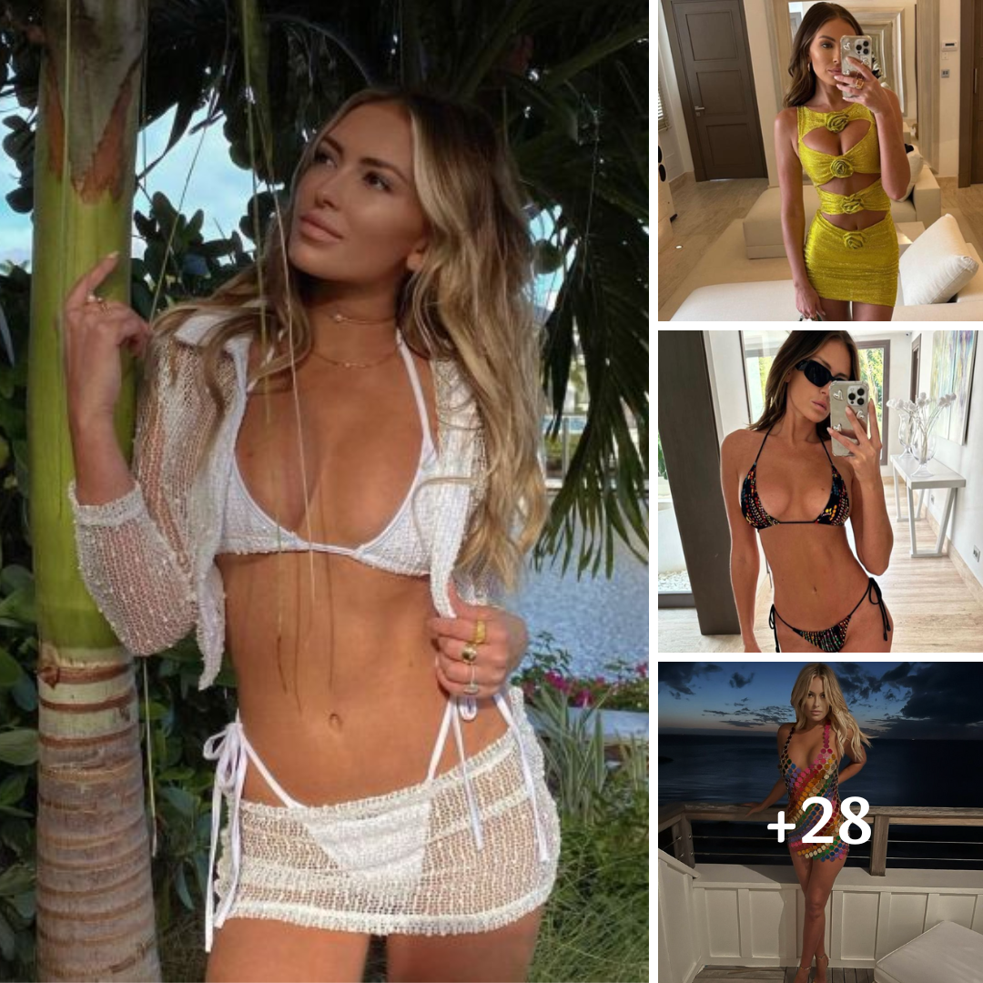 Golf Wag Paulina Gretzky wows fans as she gives busty display in triple cut-out dress and tiny bikini