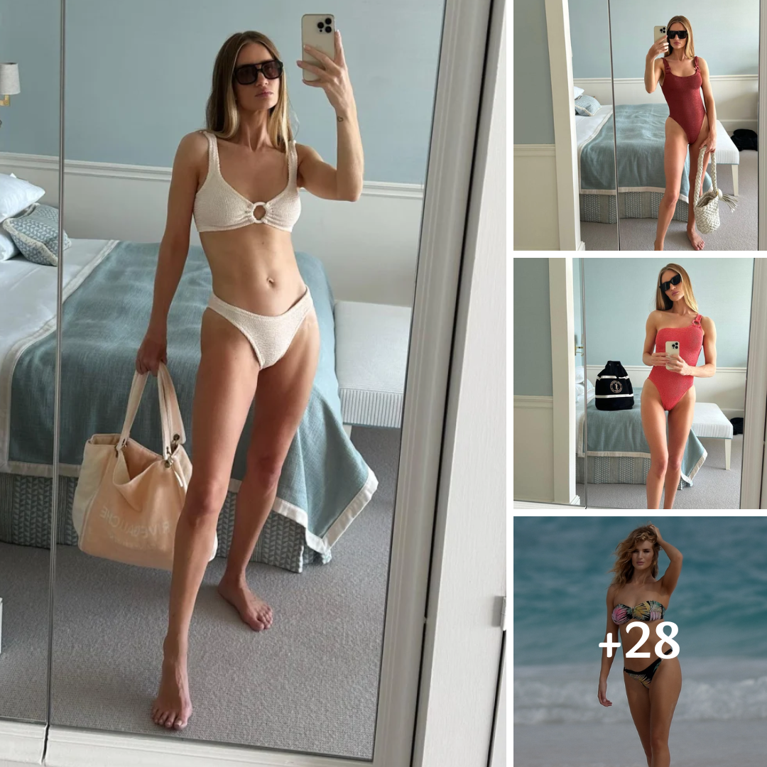 Transforming Into a Beach Babe! See Rosie Huntington-Whiteley’s Sexiest Bikini and Swimsuit Photos