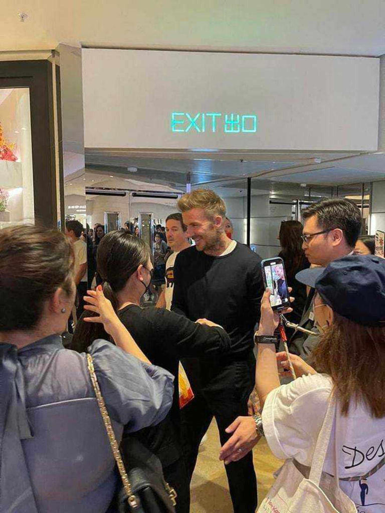 David Beckham at Pacific Place, Admiralty on May 23. Photo: Facebook