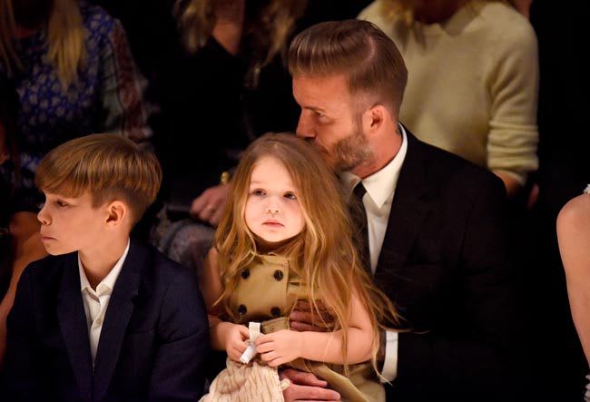 harper beckham front row fashion show