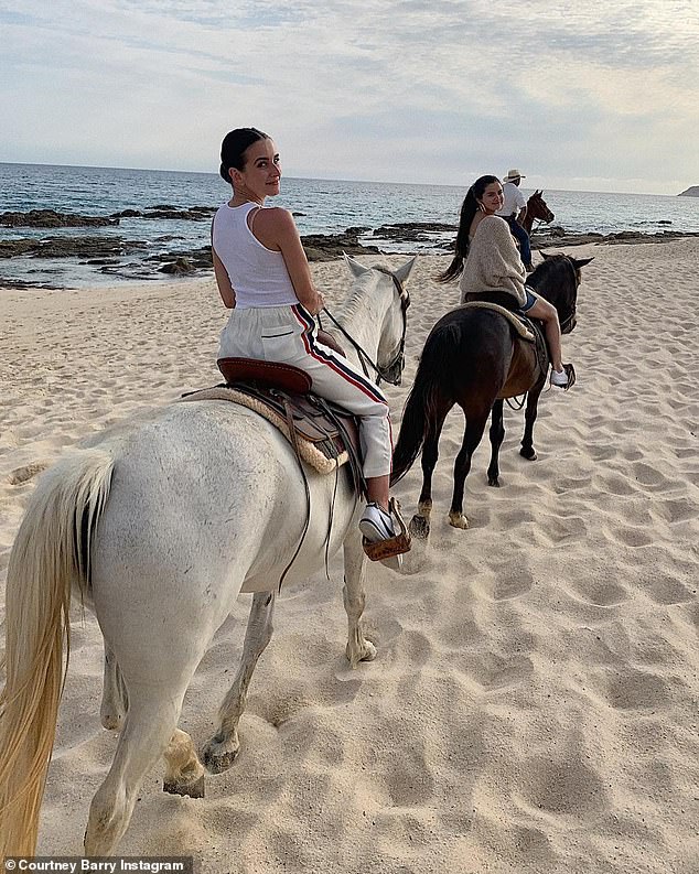 Wow! The group took in the scenic views on the beach while on horseback