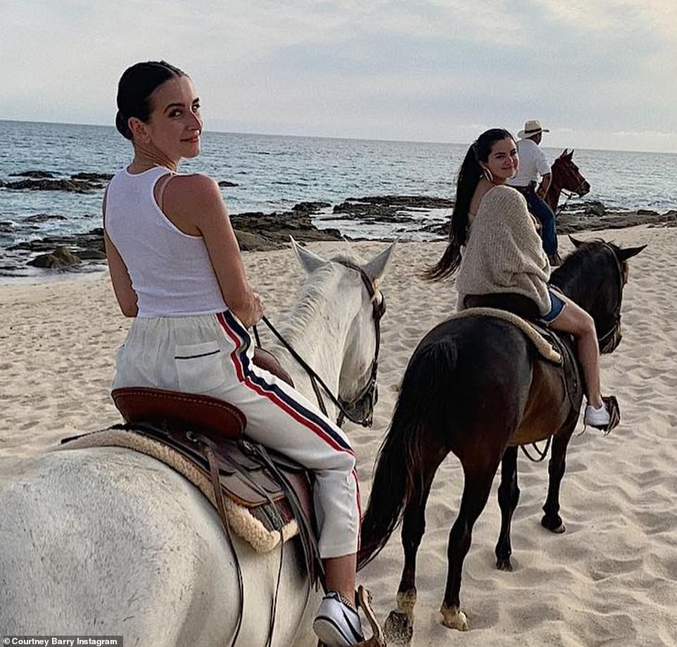 All day fun in the sun: During sunset, the group mounted horses for a scenic stroll on the sea shore