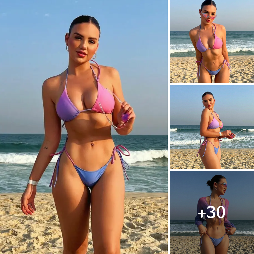 Vivi Wanderley Hits The Beach In Her Little Two-Toned Bikini