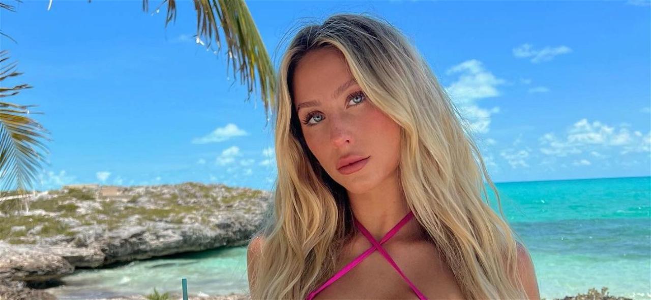 TikTok Star Alix Earle Takes An Outdoor Shower In Her Colorful Bikini