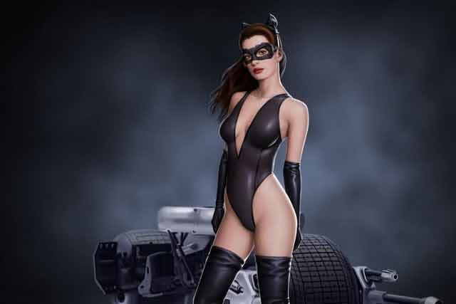 Batman-The-Dark-Knight-Catwoman-Hot-Anne-Hathaway-in-bikini-outfit-showing-her-sexy-curves-in-Poster