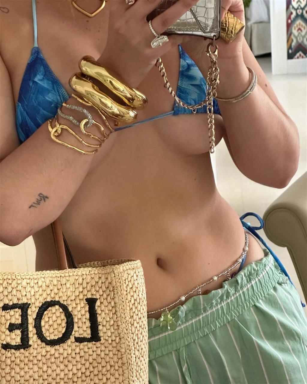 Bella Thorne Is Ready To Hit The Beach In Her Itty Bitty Blue Bikini