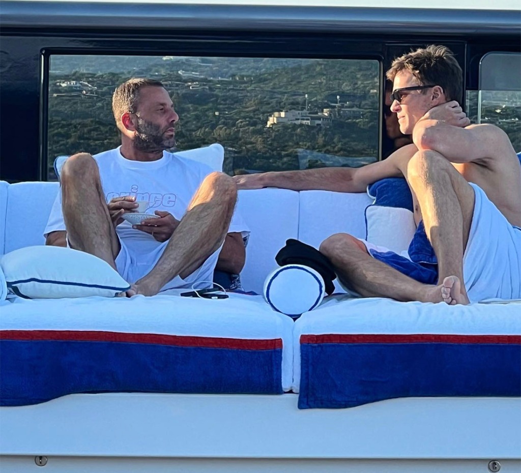 David Grumman and Tom Brady in Sardinia, Italy on May 30, 2023. 