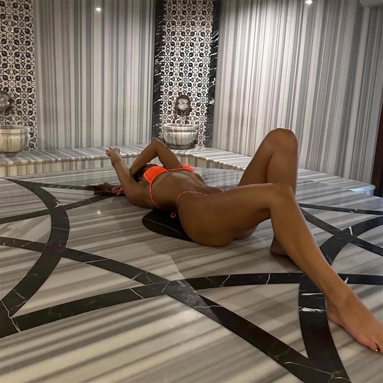 Larissa Trownson Is Tanning In Turkey In A Thong Bikini