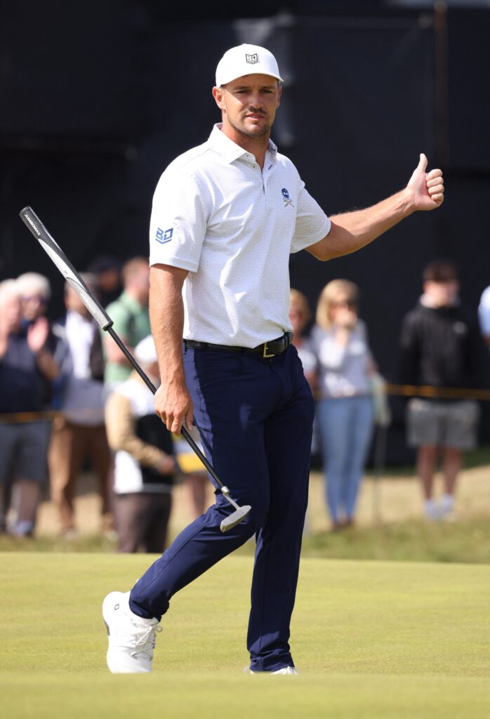 Tommy Fleetwood pictured during Day One of The 151st Open at Royal Liverpool Golf Club on July 20, 2023 in Hoylake, England. 20 Jul 2023 Pictured: Bryson DeChambeau pictured during Day One of The 151st Open at Royal Liverpool Golf Club on July 20, 2023 in Hoylake, England. Photo credit: Mirrorpix / MEGA TheMegaAgency.com +1 888 505 6342 (Mega Agency TagID: MEGA1009412_062.jpg) [Photo via Mega Agency]