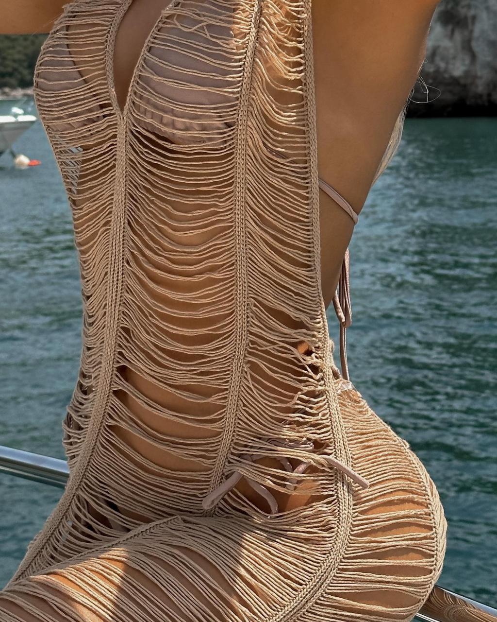 Mariana Morais In See-Through Dress Enjoys The 'Suite Life On Deck'