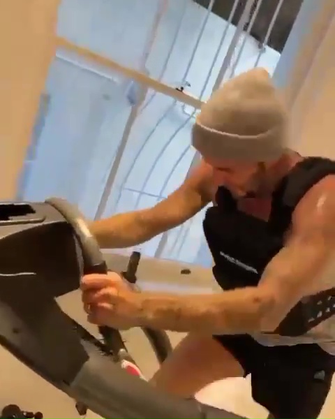 David Beckham leaves fans 'trembling' as he shows off his muscles in  weighted vest and tiny shorts in sweaty gym session | The Sun