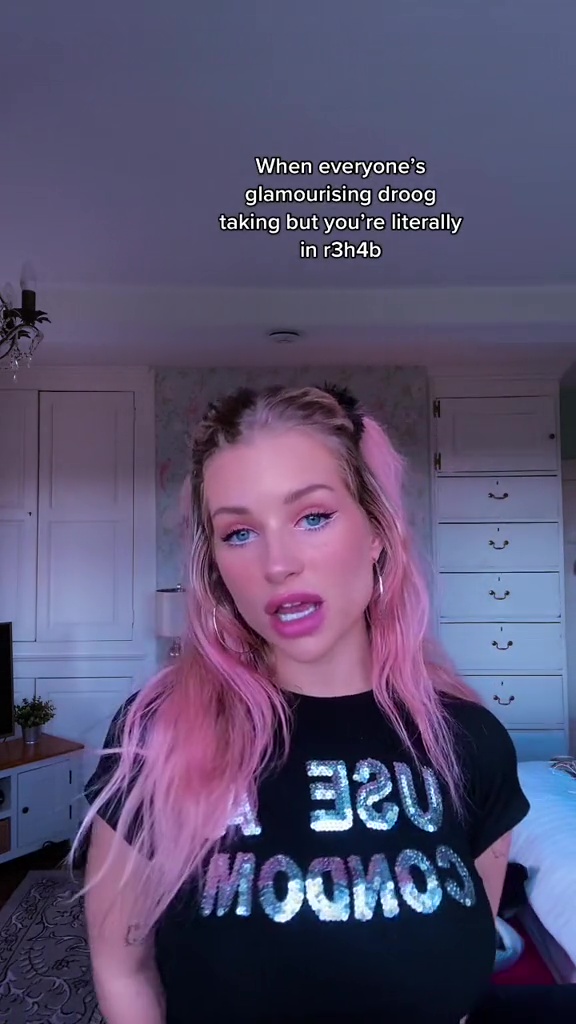 The model revealed she was in rehab on TikTok