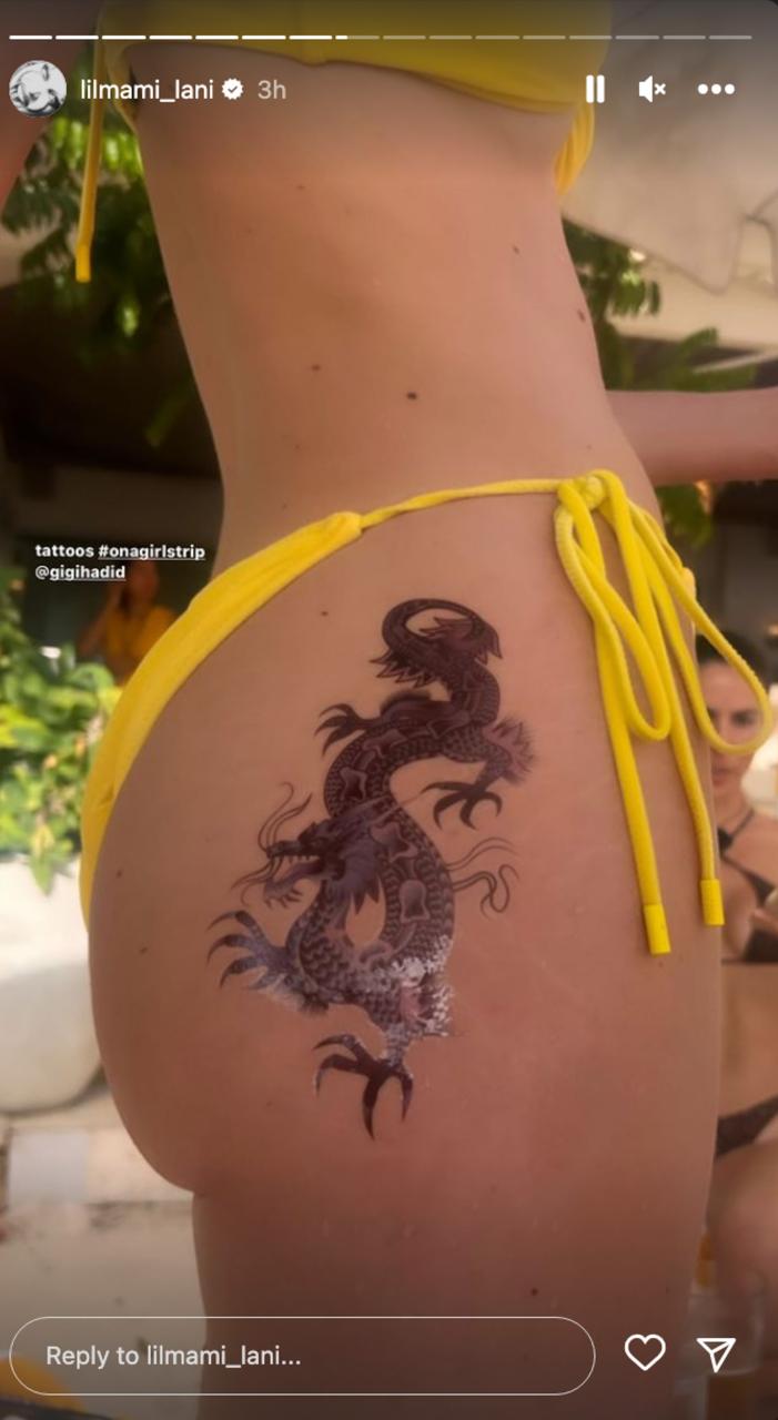 Gigi Hadid's dragon tattoo.