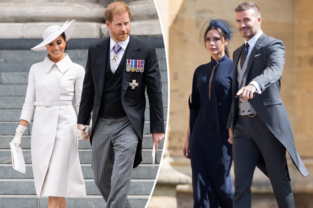 Sussexes on left, Beckhams on right