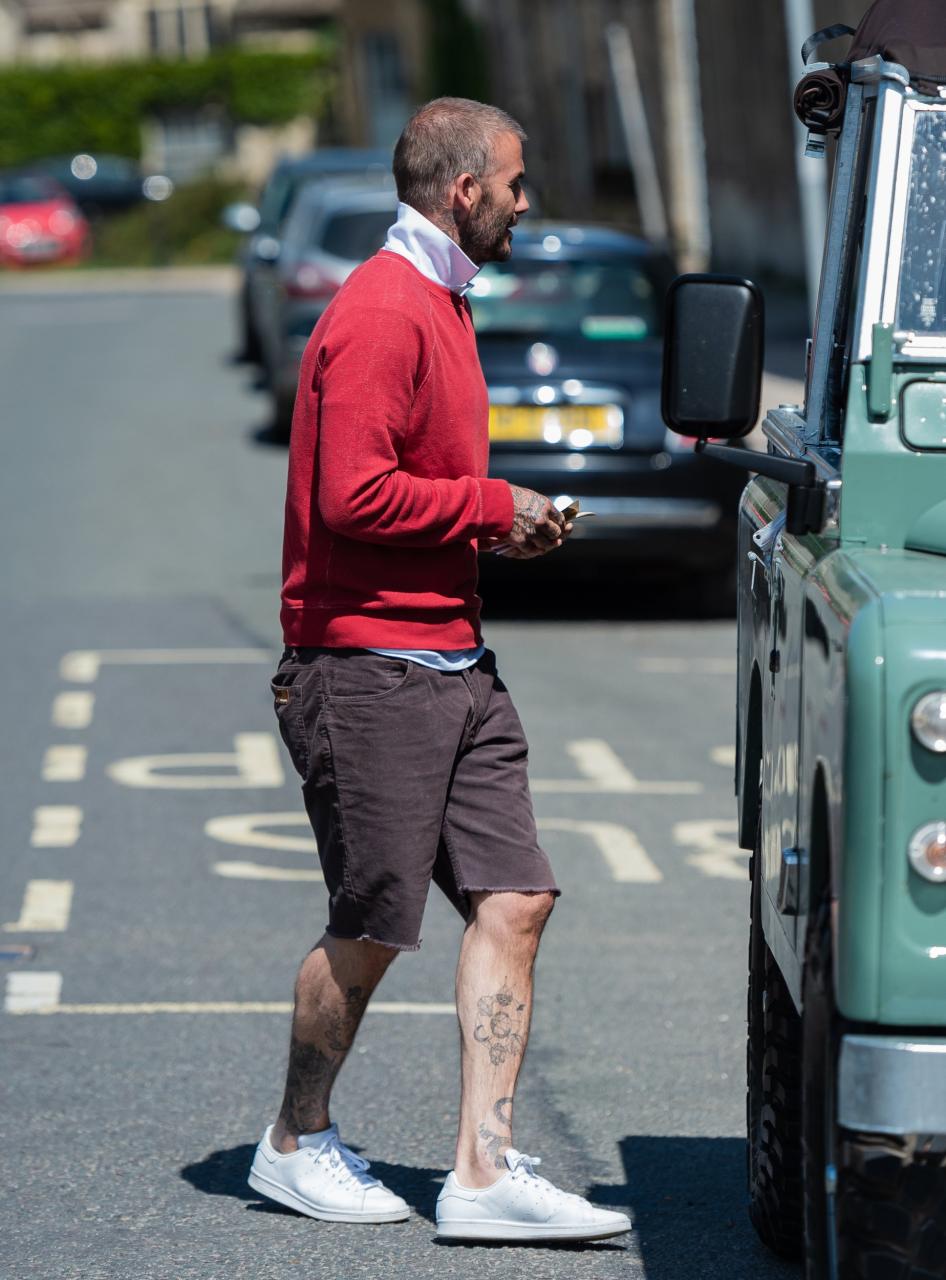 David and Harper Beckham spotted shopping n Burford 16 miles from their home in Great Tew during lockdown.