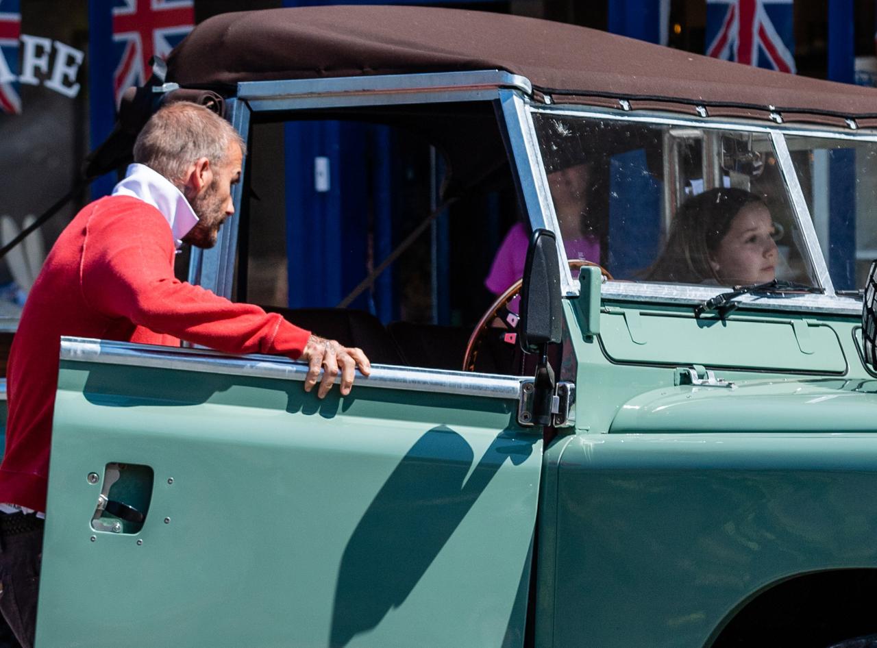 David and Harper Beckham spotted shopping n Burford 16 miles from their home in Great Tew during lockdown.