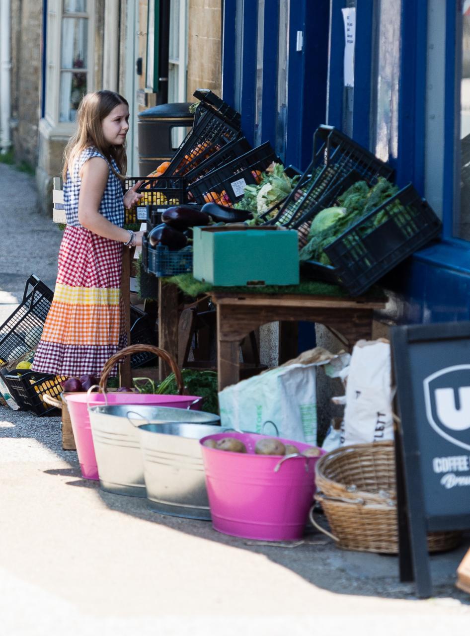 David and Harper Beckham spotted shopping n Burford 16 miles from their home in Great Tew during lockdown.