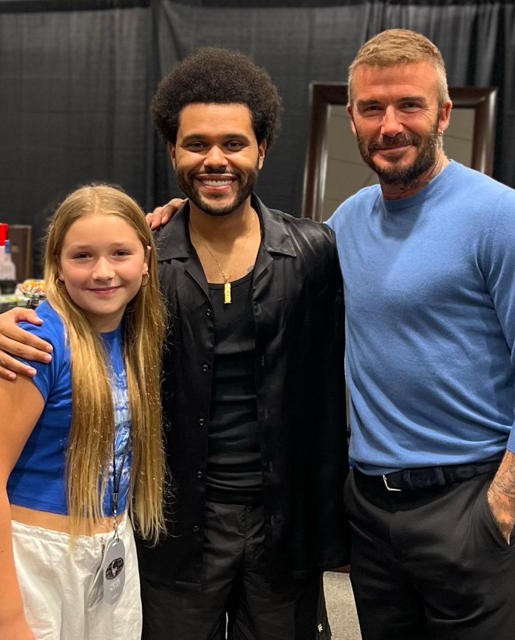 Harper and david Beckham enjoy the weeknd