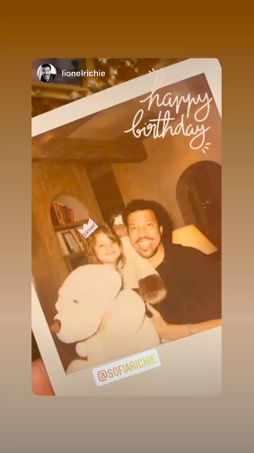  She celebrated with her famous father Lionel Richie