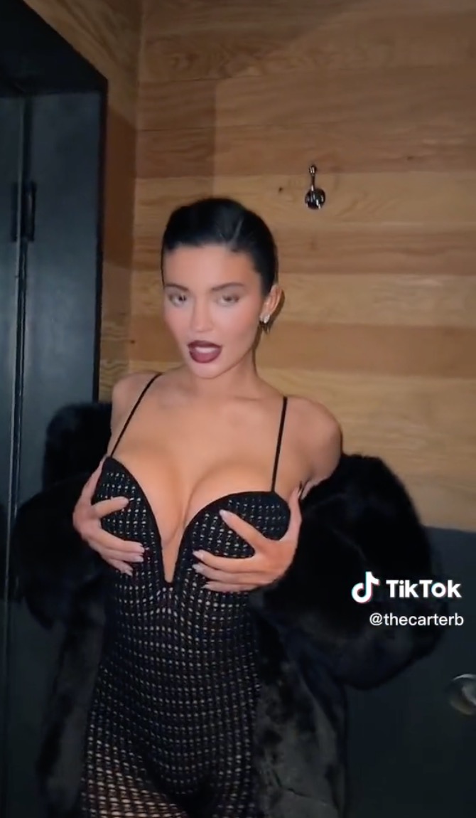 Kylie Jenner Grabs Her Breasts