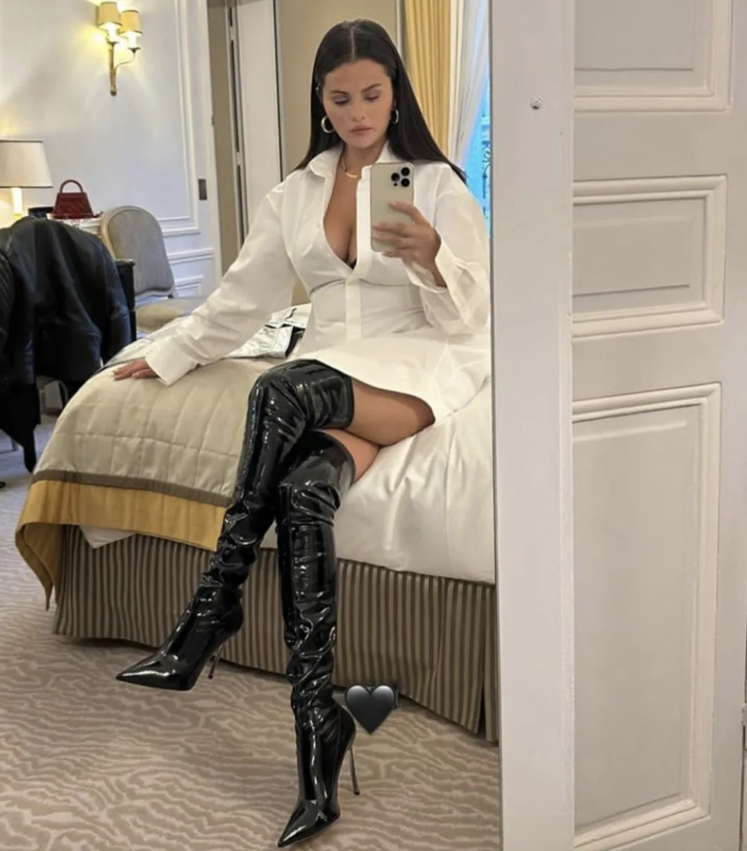 Selena Gomez Rocks Some Thigh High Latex Boots