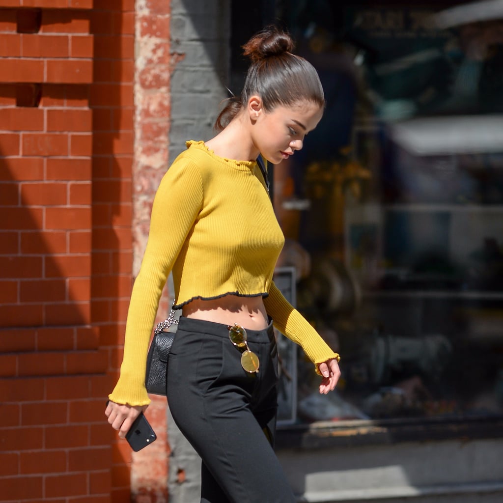 Selena Gomez Wearing Yellow Crop Top | POPSUGAR Fashion