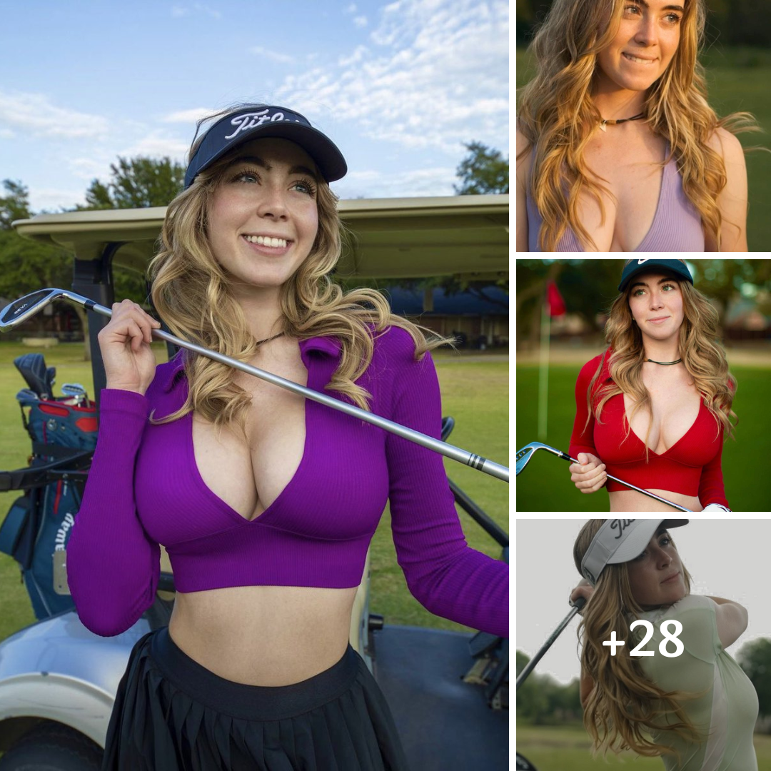 Golfer Grace Charis Bites Her Lip Golfing In Her Plunging Crop Top