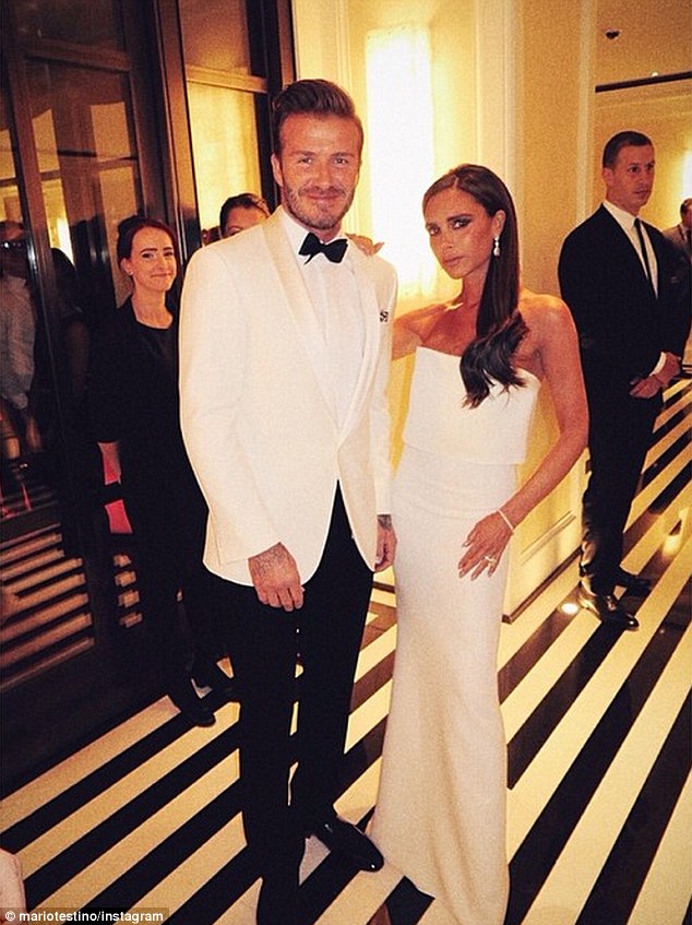 Say cheese! Once inside the museum, famed lensman Mario Testino snapped this Instagram of David and Victoria