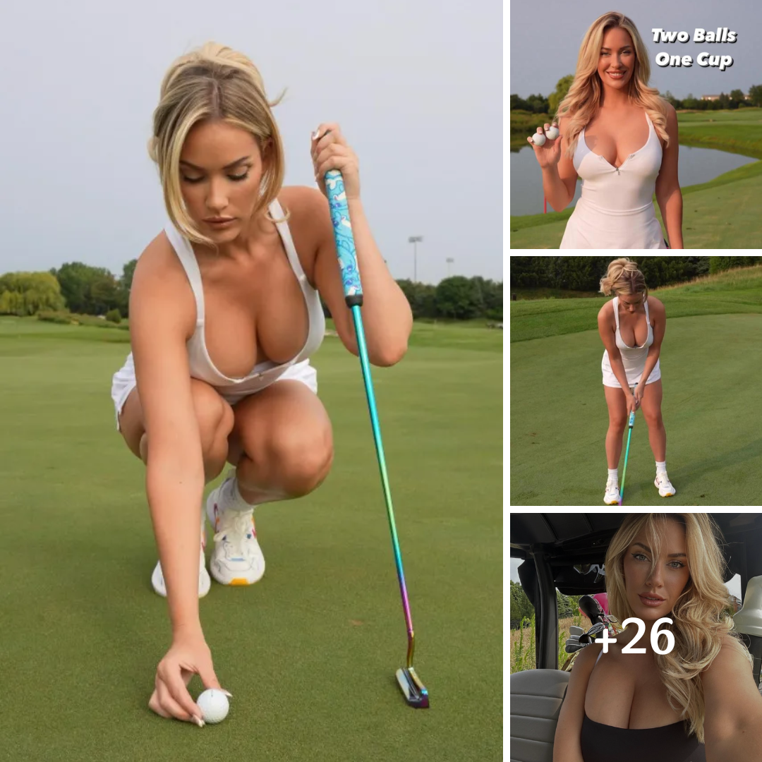 Paige Spiranac joins no bra club on golf course and giggles at her very cheeky X-rated video title