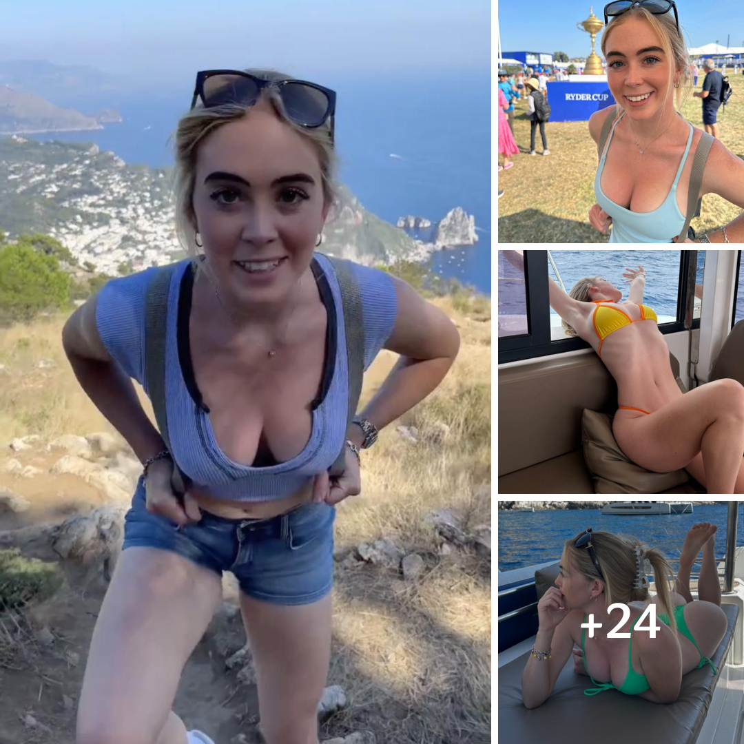 Grace Charis stuns in ‘fire’ outfit as golf influencer takes break from Ryder Cup with sweaty hike up Capri mountain