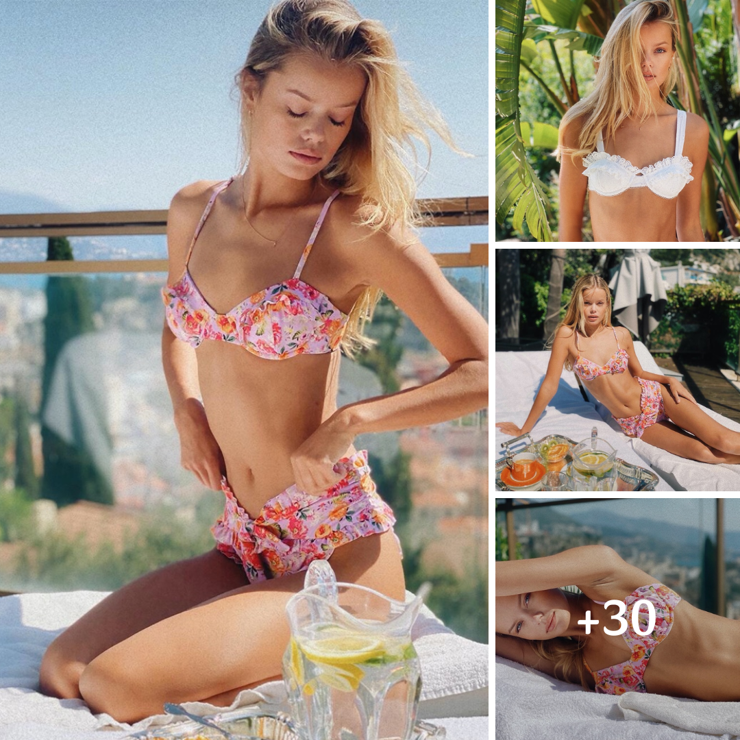 Frida Aasen Poses in Monaco in For Love & Lemons Summer ’23 Swim