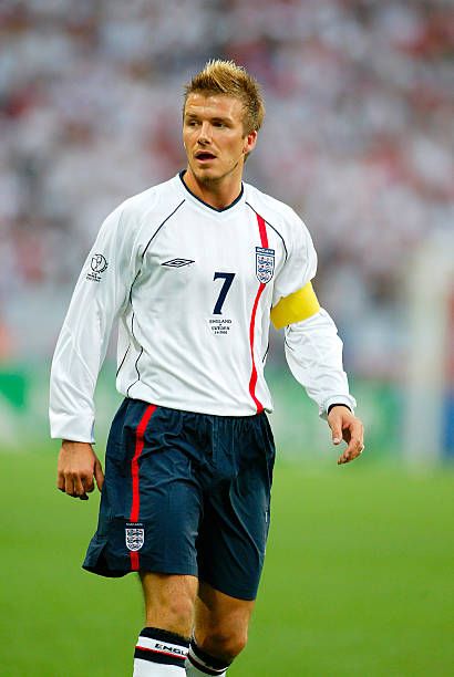 David Beckham of England in action during the 2002 FIFA World Cup ...