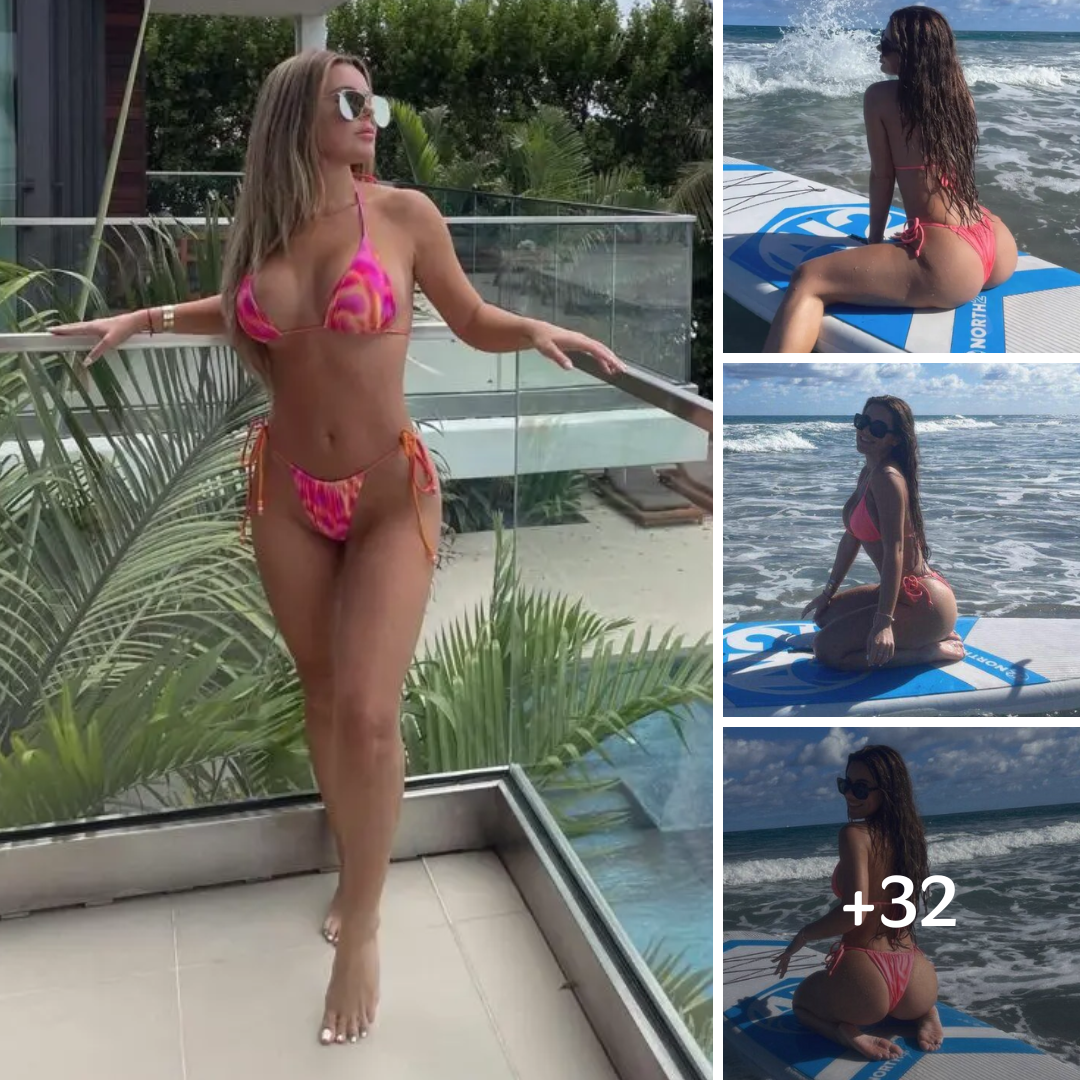 Brielle Biermann In Tiny Bikini Bares Her Backside While ‘Surfing’