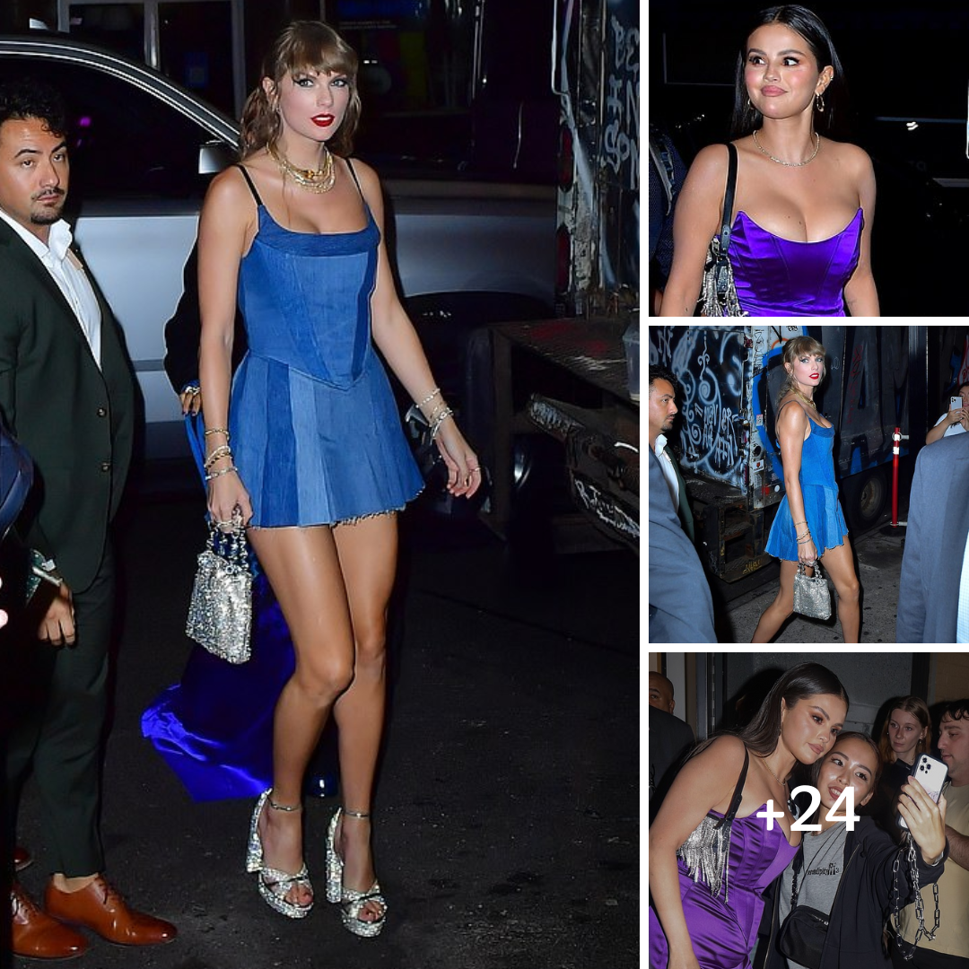 Taylor Swift puts on a leggy display in a corset dress as she joins glamorous Selena Gomez and Saweetie at The Ned NoMad afterparty in NYC after making history at the MTV VMAs