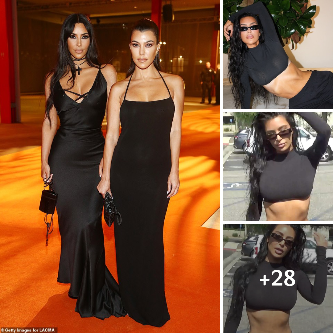 Kim Kardashian bares sculpted midriff in sizzling new snaps for SKIMS… as her feud with Kourtney rages on in front of the cameras