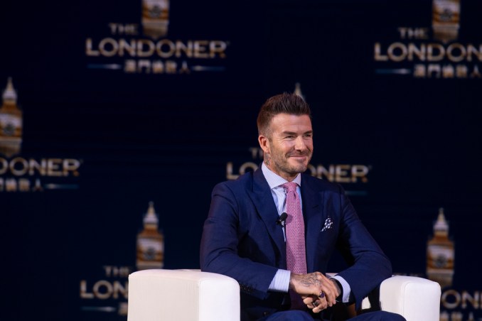 david beckham in a blue suit