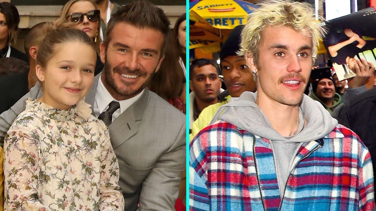 Victoria and David Beckham's Daughter Harper Gets a Hug From Justin Bieber  During London Concert | Entertainment Tonight