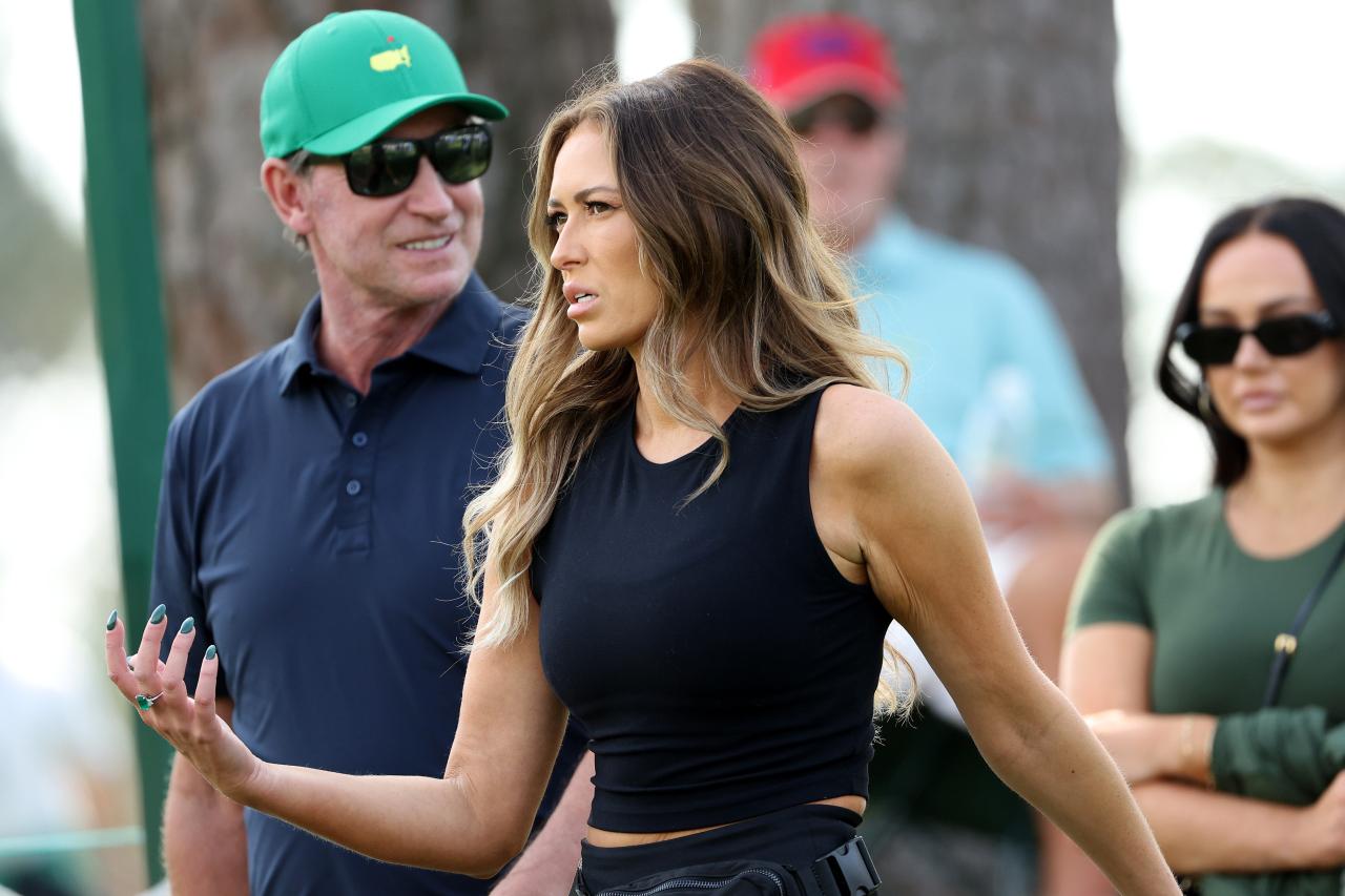 The glamorous golf Wag is always on hand to support her man