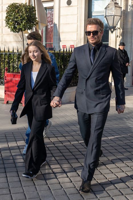 harper beckham wears suit