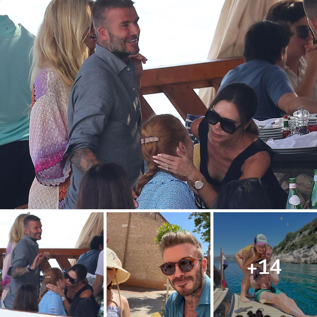 David and Victoria Beckham bump into friend Sarah Ferguson during luxurious lunch in Italy