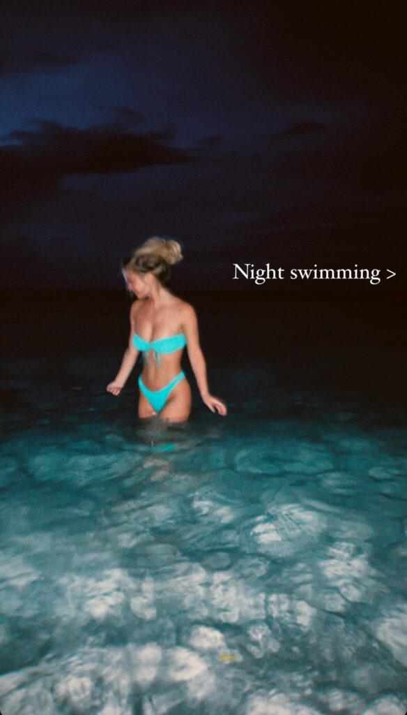 Emily Elizabeth In Her Little Teal Bikini Goes ‘Night Swimming’