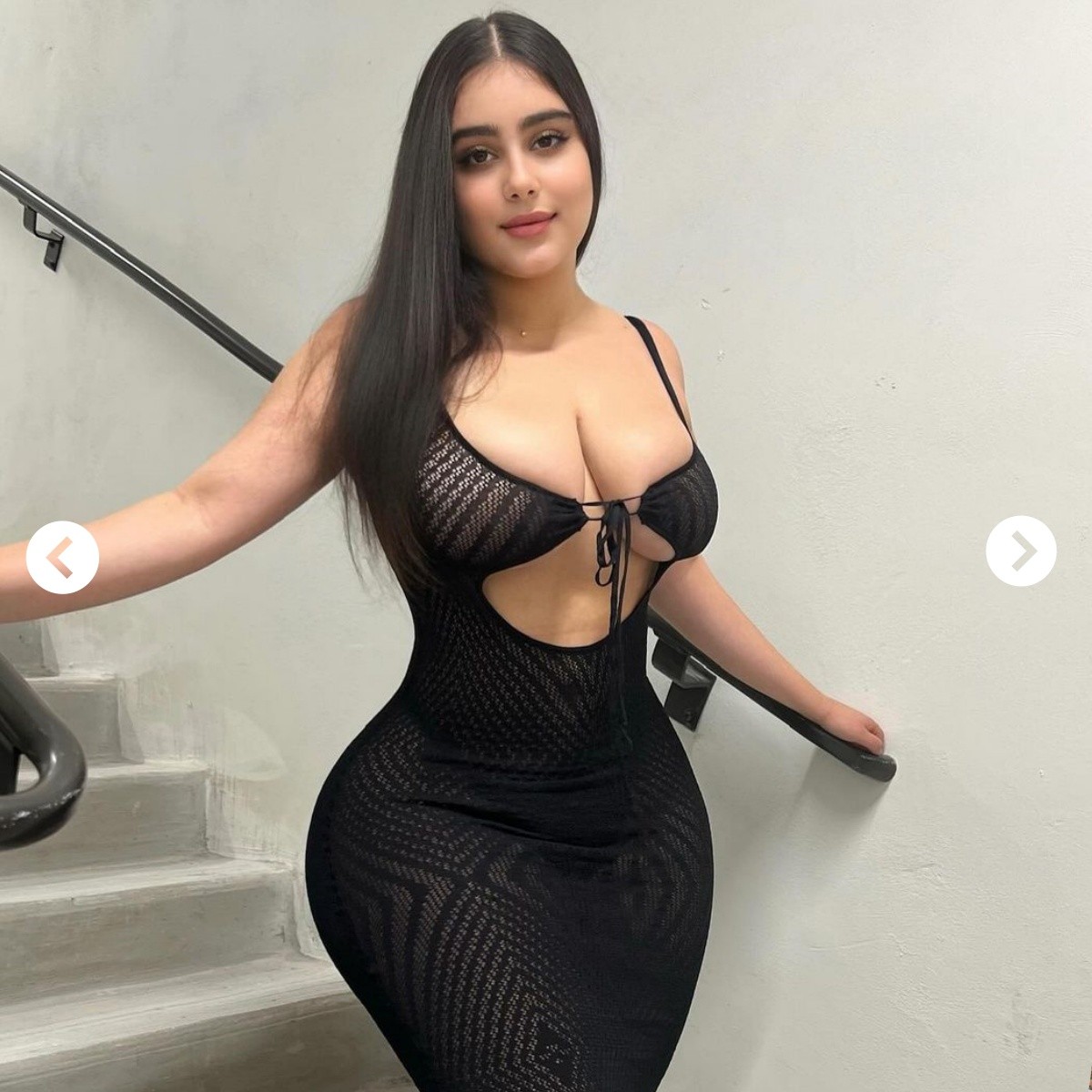 Annabella Stuns with Fiery Curves, Flaunting a Daring See-Through Black Suit ‎