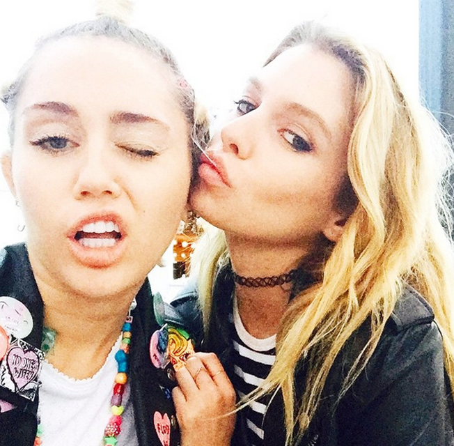 Good friends: Model Stella with pop star Miley Cyrus