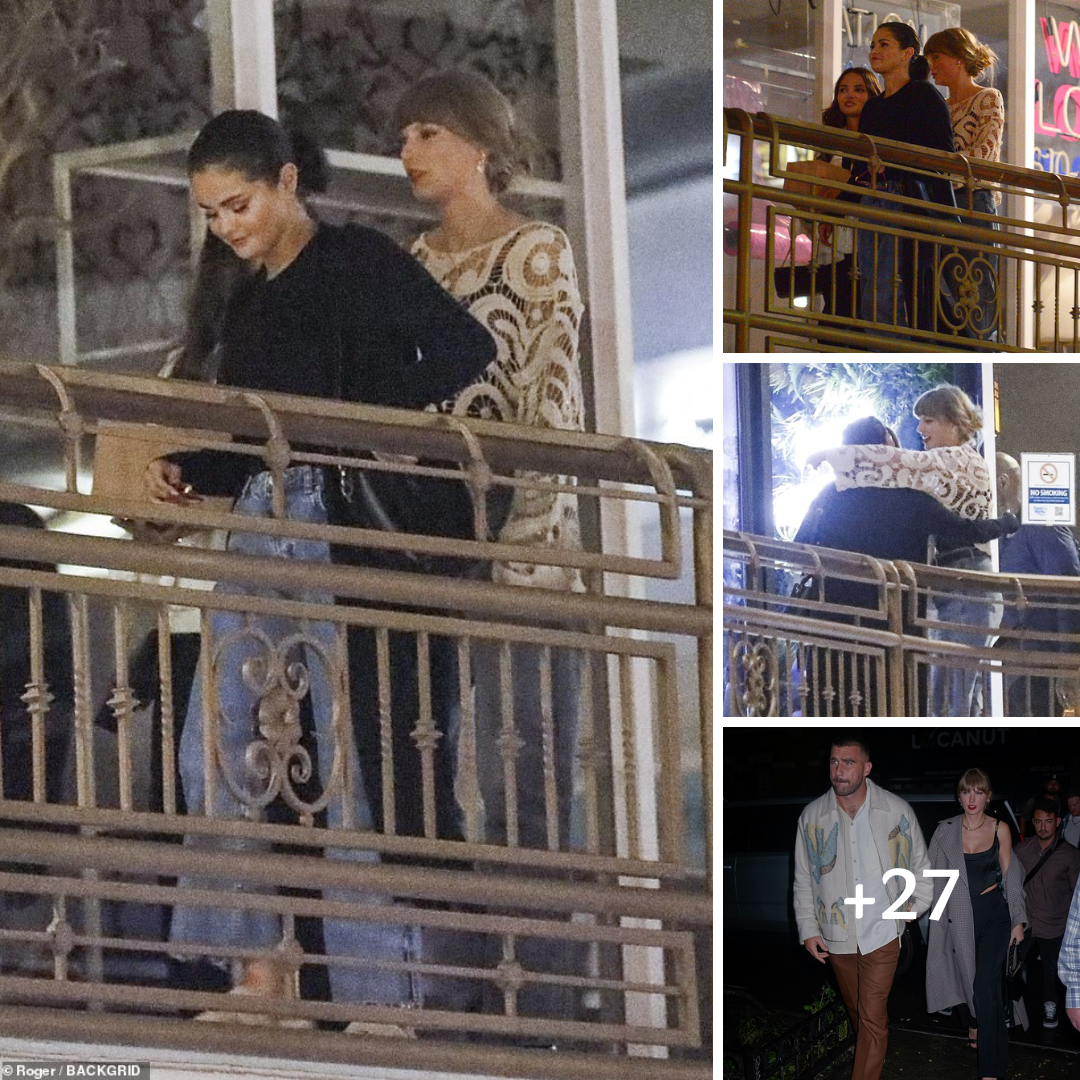 Taylor Swift looks giddy as she gathers her squad including Selena Gomez and Zoe Kravitz for girls night out in LA… amid her hot new romance with Travis Kelce