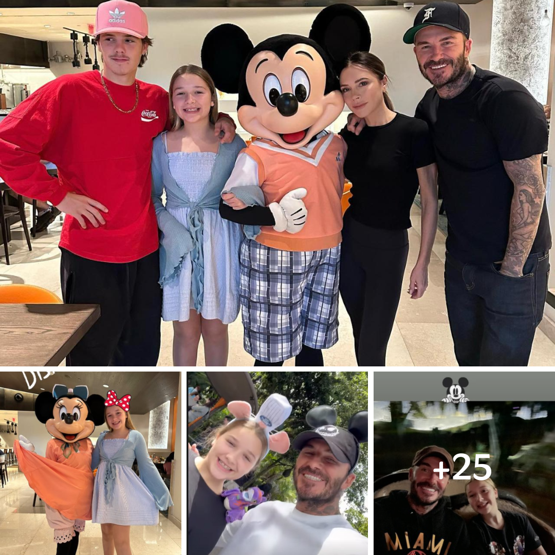 David Beckham can’t contain his smile on Disney World trip with Harper and Cruz