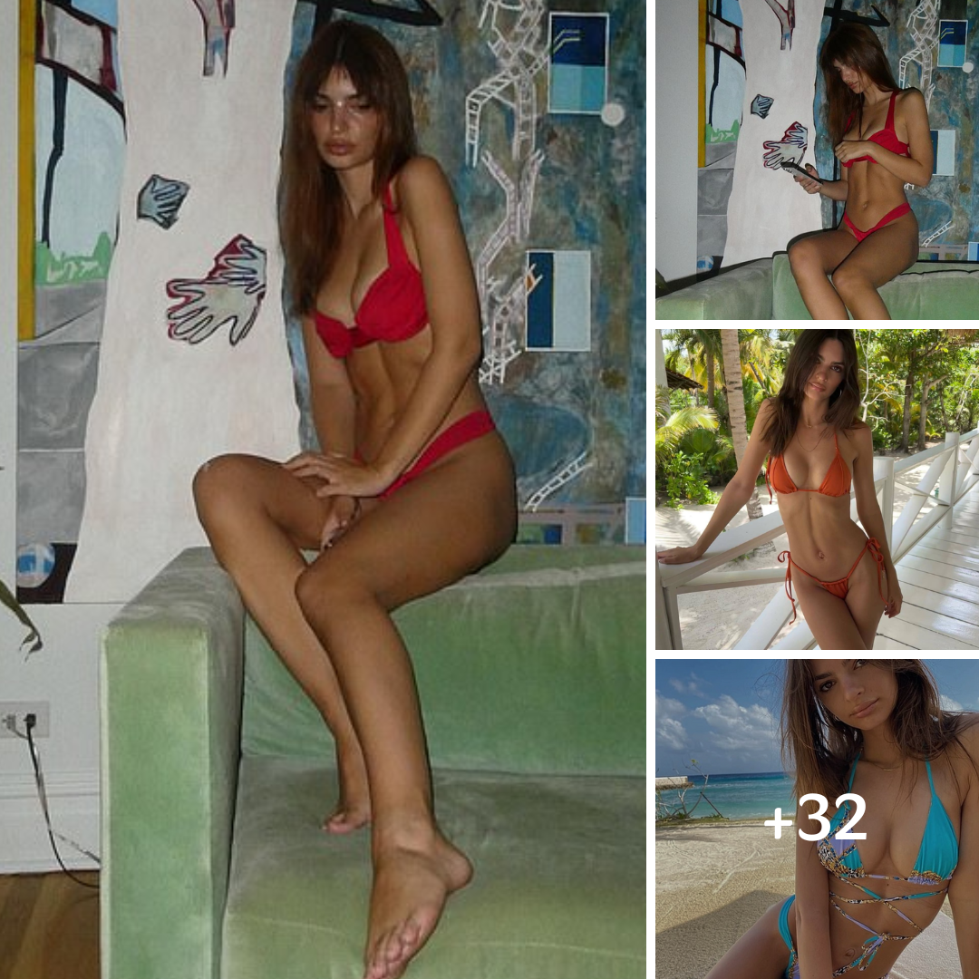 Emily Ratajkowski stuns in sizzling-hot red bikini while showing off new pieces from her Inamorata fashion line