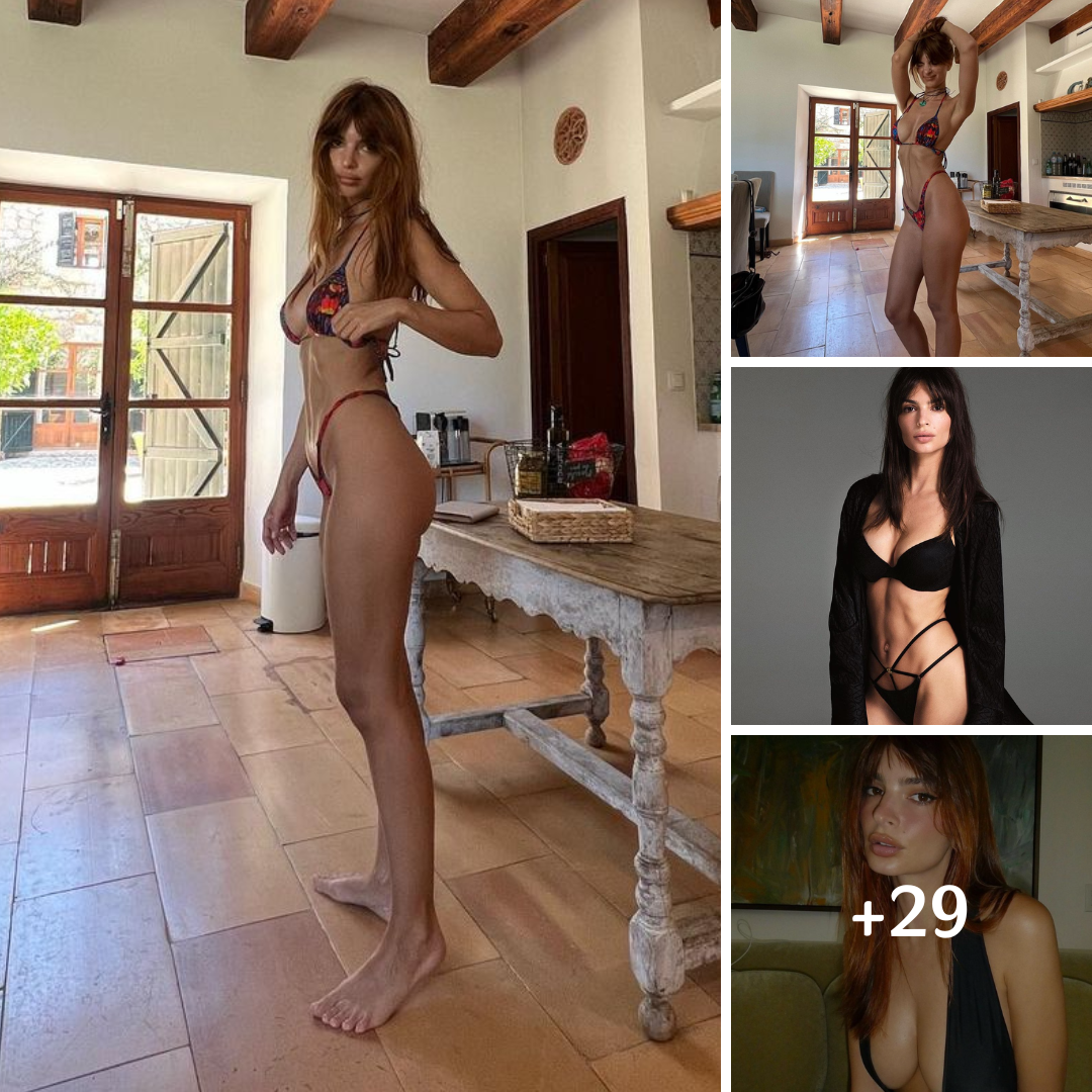 Emily Ratajkowski Flaunts Her Body In A Very Tiny Two Piece In Her Kitchen