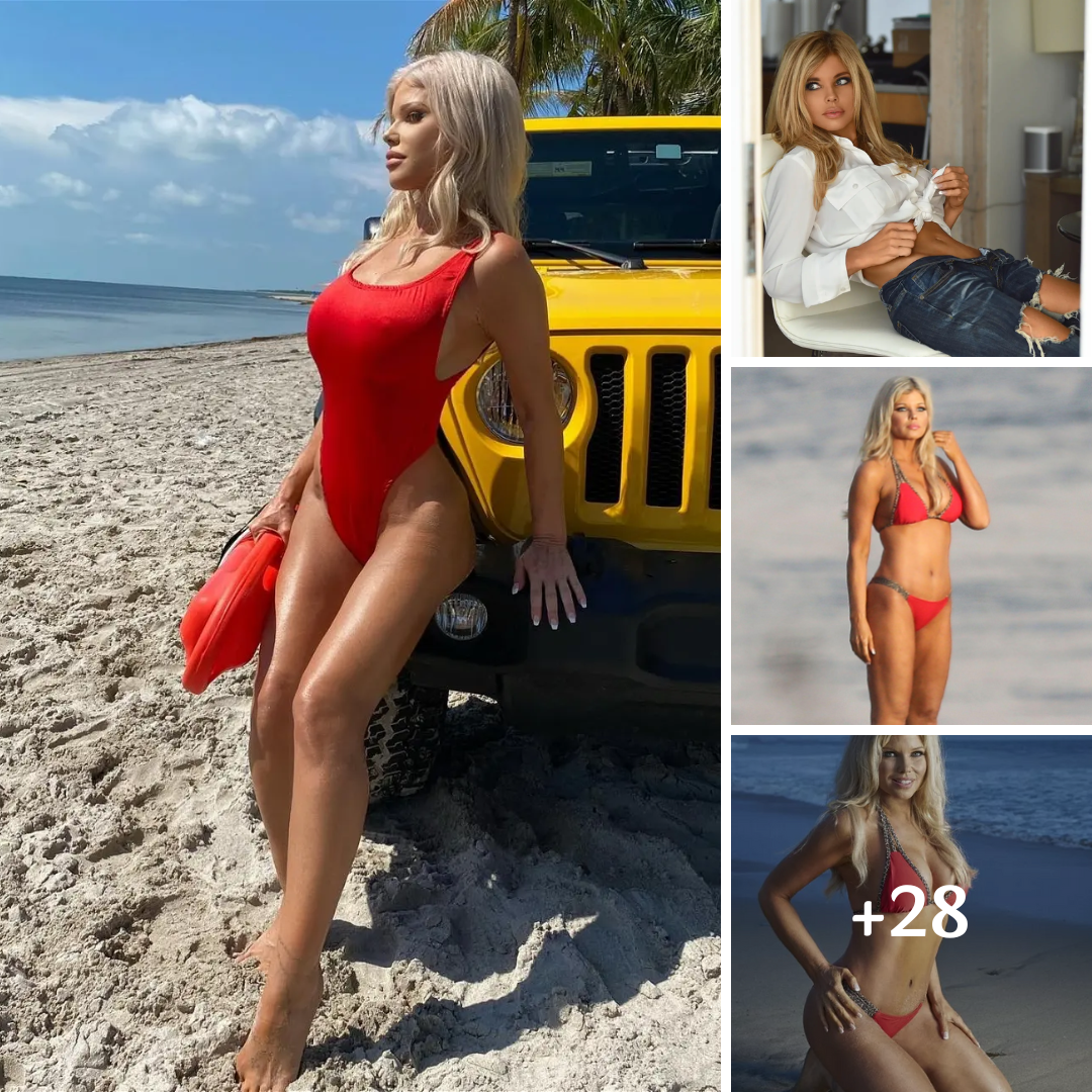 Donna D’Errico In Red Swimsuit Is ‘Recreating Baywatch In Miami’