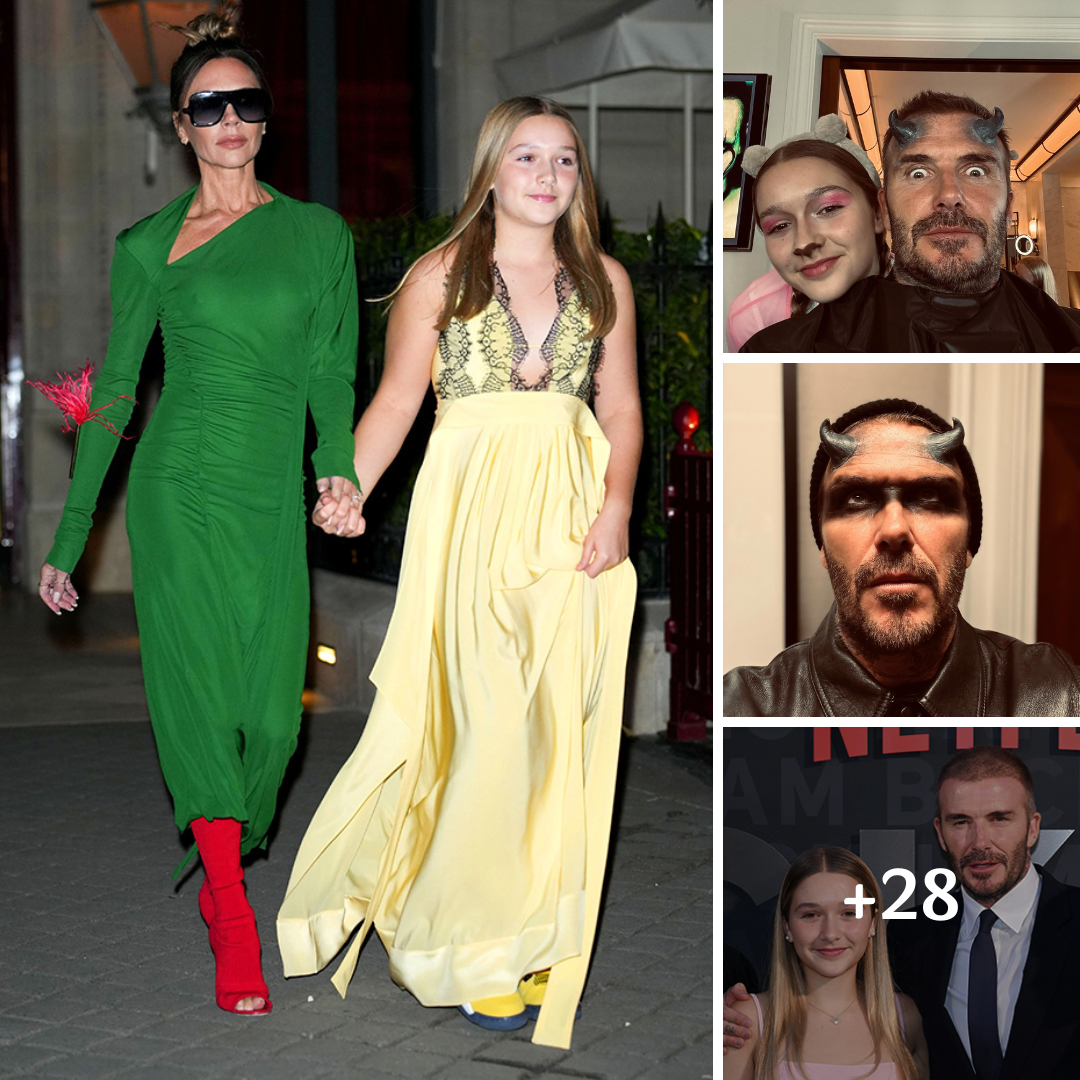 Harper Beckham Looks Like Mom Victoria in Halloween Selfie With David Beckham